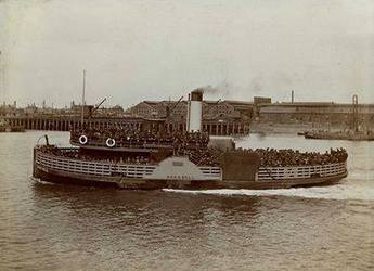 The Hugh Bell ferry steamer, which transported workers across the river c.1884-1911 