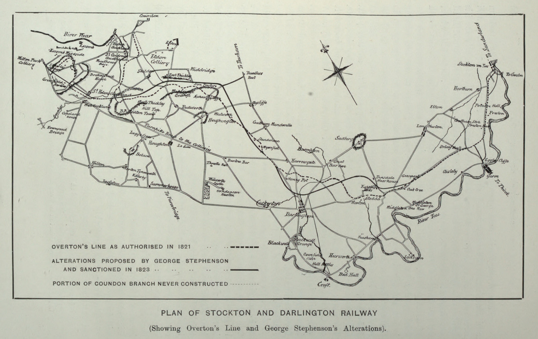 Stockton and Darlington railway map and route